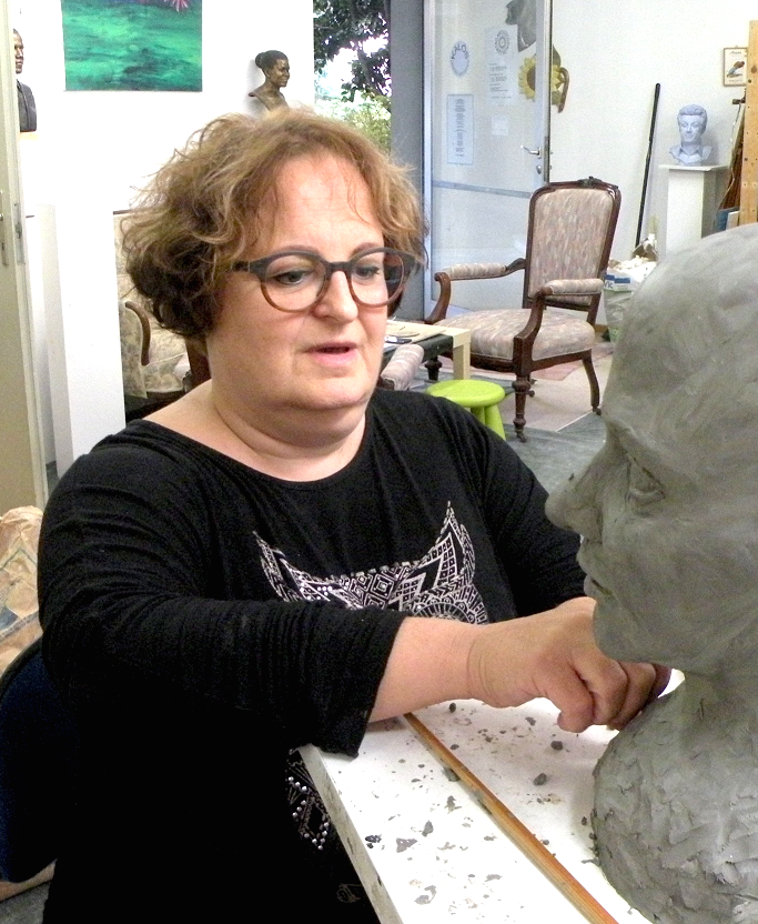 Anita Moeschberger alla scuola di scultura